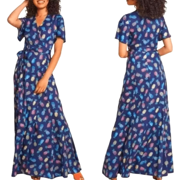 Floral Blue Maxi Dress - Picture 1 of 8